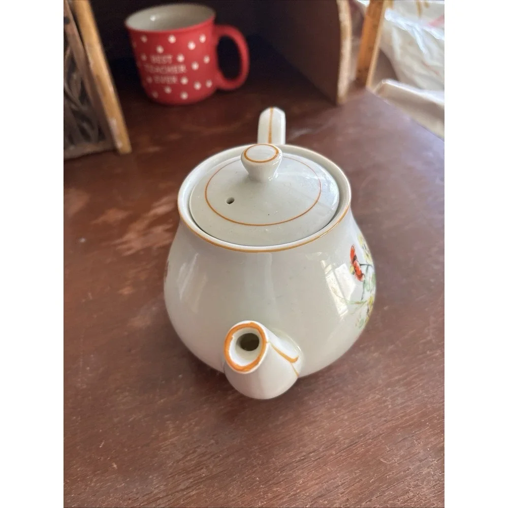 Vintage Floral Teapot Made in Japan 5